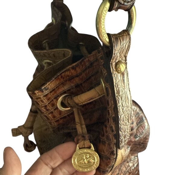 Brahmin Authentic Hobo Handbag - Leather Drawstring Closure - EUC - Brown - Picture 6 of 15